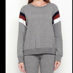 Sundry Gray/Multicolor Striped Sweatshirt